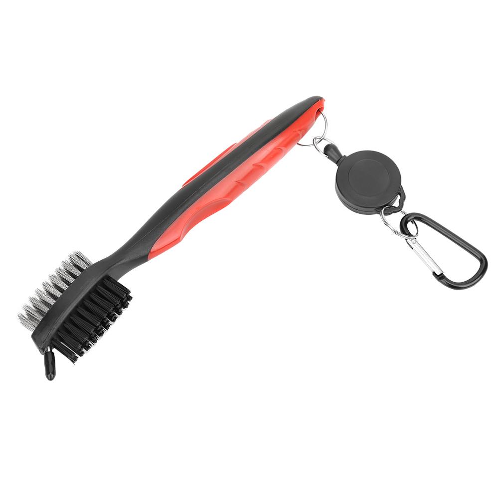 Multifunctional Golf Club Cleaner Brush with Nylon Steel Dual Bristles Cleaning ToolPink