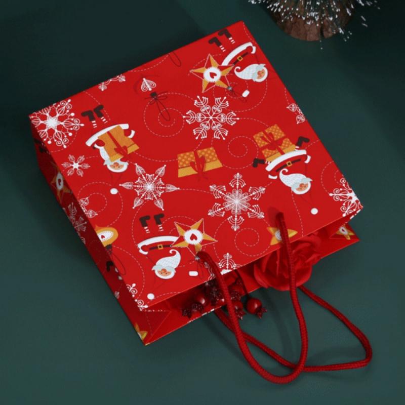 3 st Julförpackningspåse Handväska Jultomte Presentpåse Julafton Förpackningspåse Bakpapperspåse