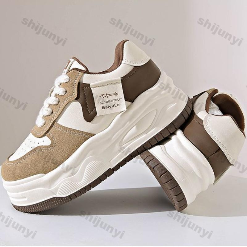 Women's Platform Sneakers 2025 Autumn New Fashion Lace Up Height Increase Casual Shoes Comfortable Non Slip Outdoor Sports Shoes