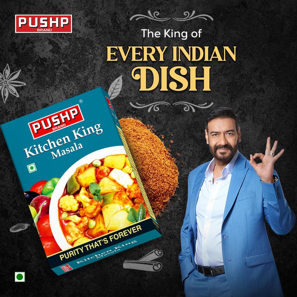 Pushp Kitchen King Masala Blend Premium Indian Spice Mix For Authentic Vegetable And Pulse Dishes Savory Flavor Enhancer 100G PACK OF 5