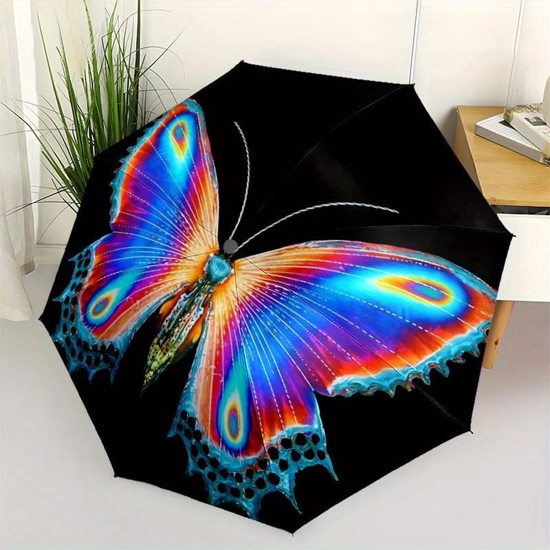 1pc Butterfly Wings Automatic Open/close Folding Umbrella, Compact Portable Travel Umbrella, Durable Construction Yy250809136