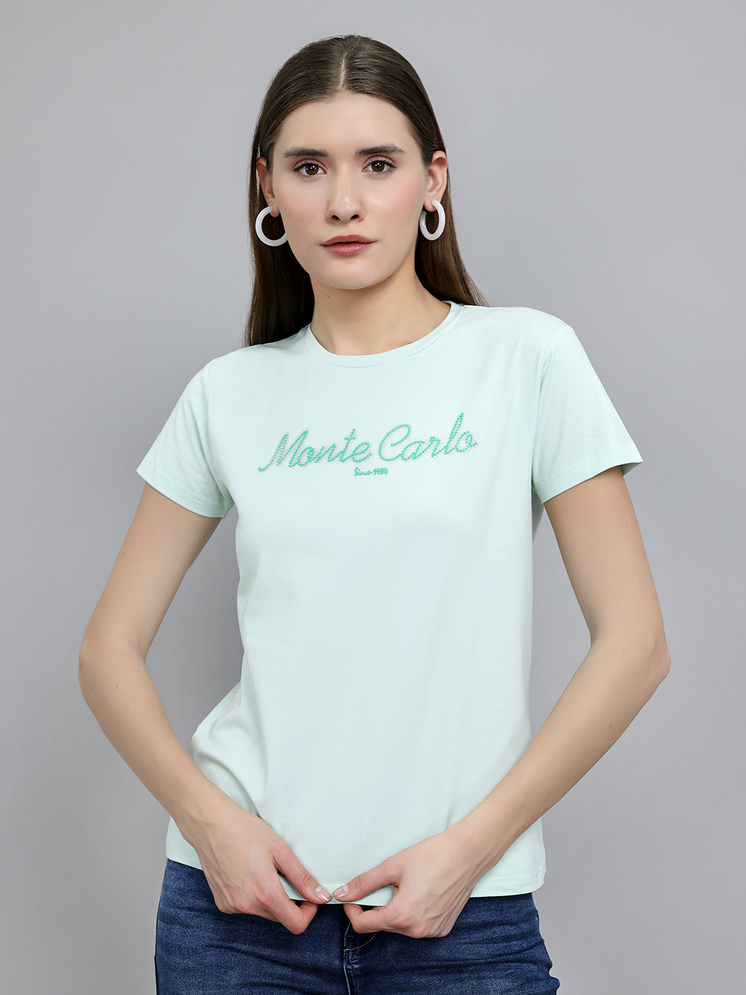 Monte Carlo Women Regular Fit Light Green Top L светло-зеленый