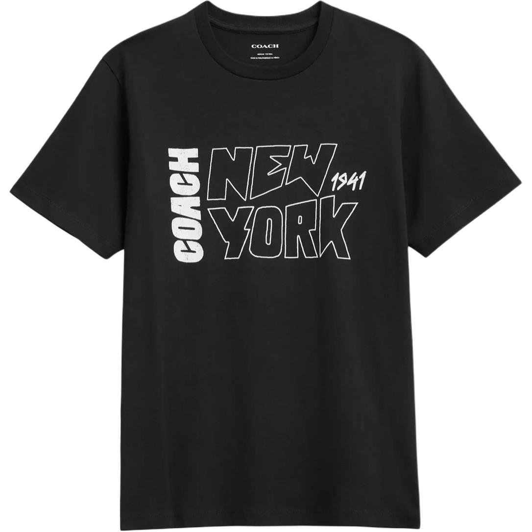 

Coach Letter Print Round Neck Short Sleeve T-Shirt Men T-Shirts Black CW772-BLK M