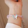 Natural Pink Crystal Bracelet Hibiscus Stone Fashion Bracelet Fashion Women Bracelet Accessories