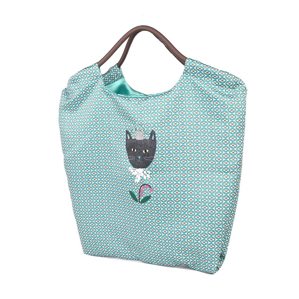Kusguru Japan Salon Suzurando Satin Print Paracord Tasche, Damen, 258058, Blau