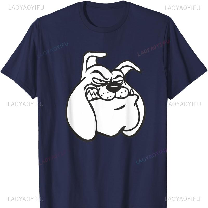 Bulldogge Hundegesicht Cool Lustig T-Shirt Shirts Lustig Draußen Hohe Qualität Baumwolle Kurzarm Regulär Grafik-T-Shirts Unisex Shirts