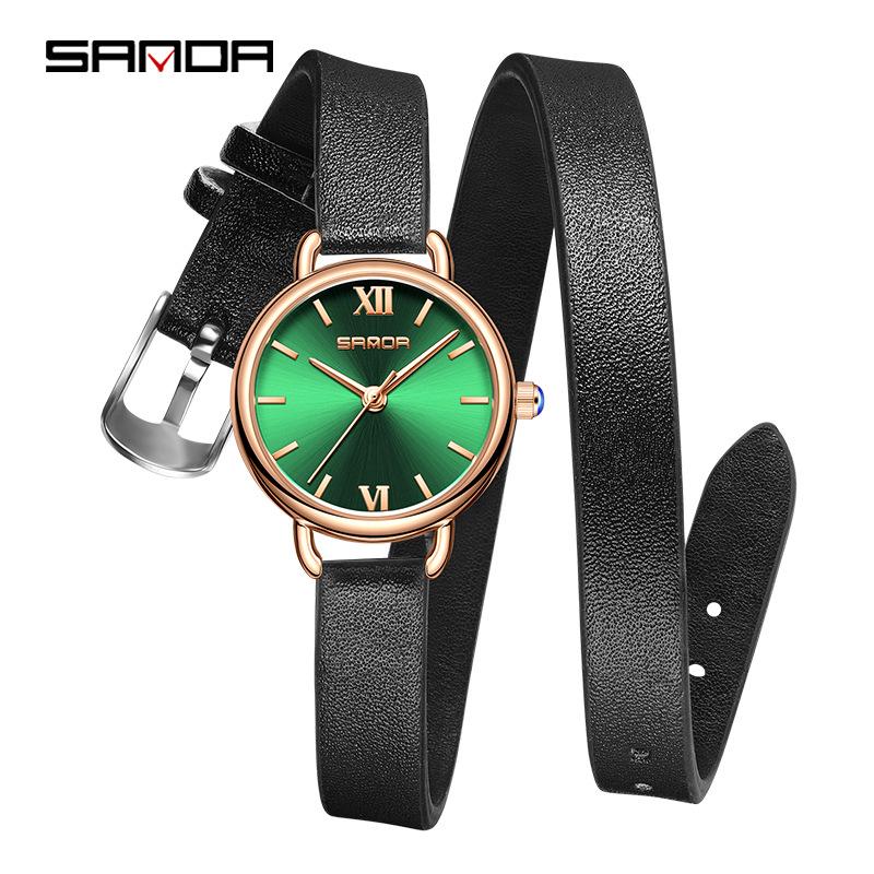 Sanda Women s Retro Roman Numeral Quartz Watch - Fashionable, Simple, and Waterproof