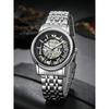 Business Fashion Men's Hollow Watch Calendar Steel Quartz Watch