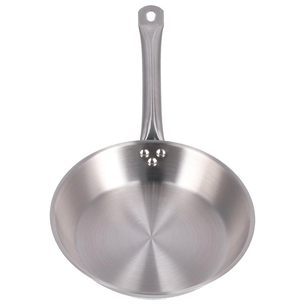 Frying Pan 304 Stainless Steel Bottom Single Handle Dishwasher Safe Oven Safe Sanding Frying