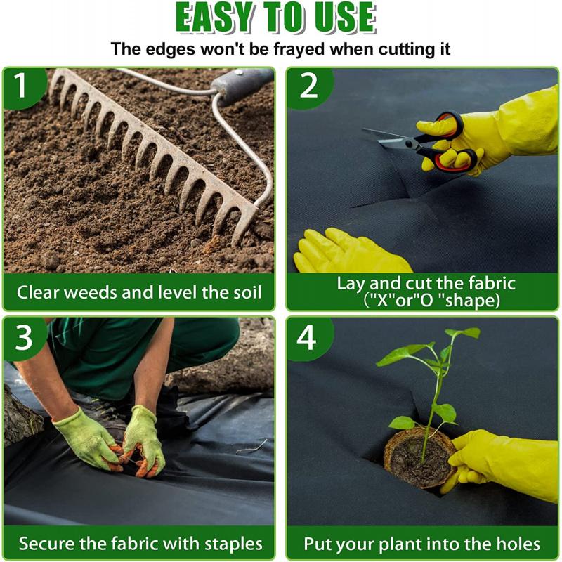 Tessuto per barriera antierbacce in tessuto non tessuto di alta qualità per paesaggistica con blocchi resistenti per la rimozione delle erbacce, facile da installare, ed eccellente