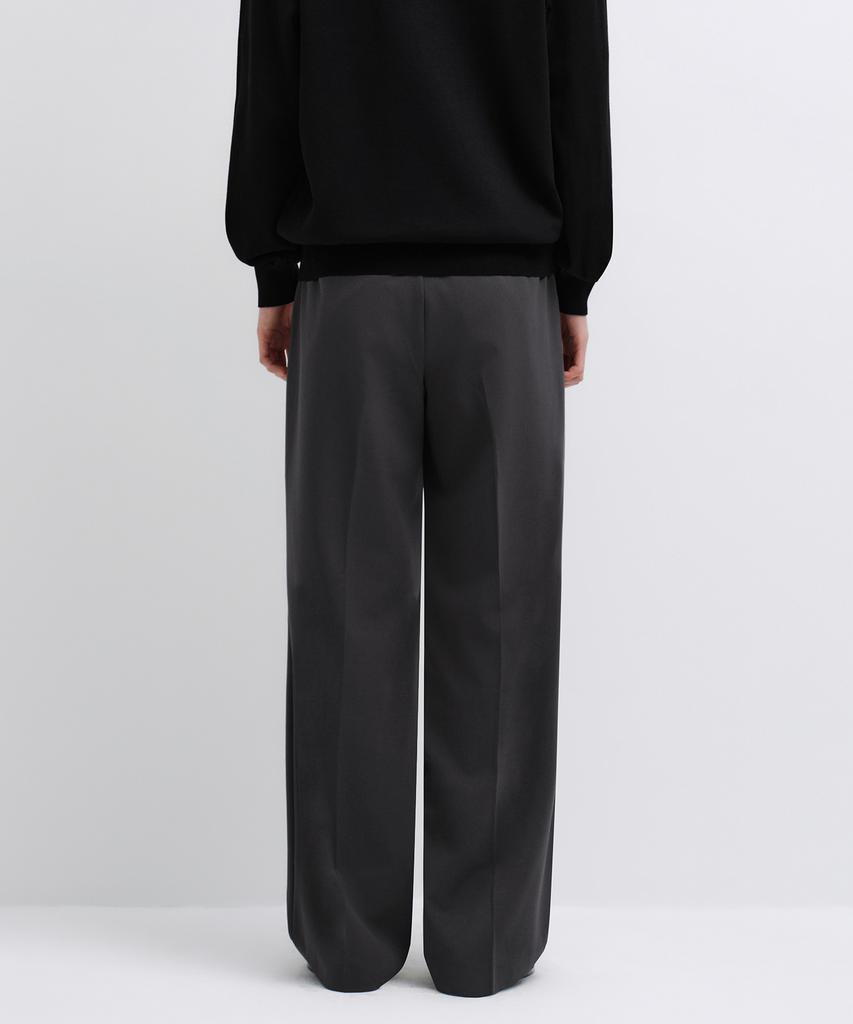 MUSINSA STANDARD Real Wide Hidden Banding Slacks [Gunmetal]