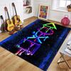 Abstraktní neonový vzor herního ovladače Koberec Barevný LED světelný efekt Kobercový protiskluzový podložka pro obývací pokoj ložnici herní místnost Dekor