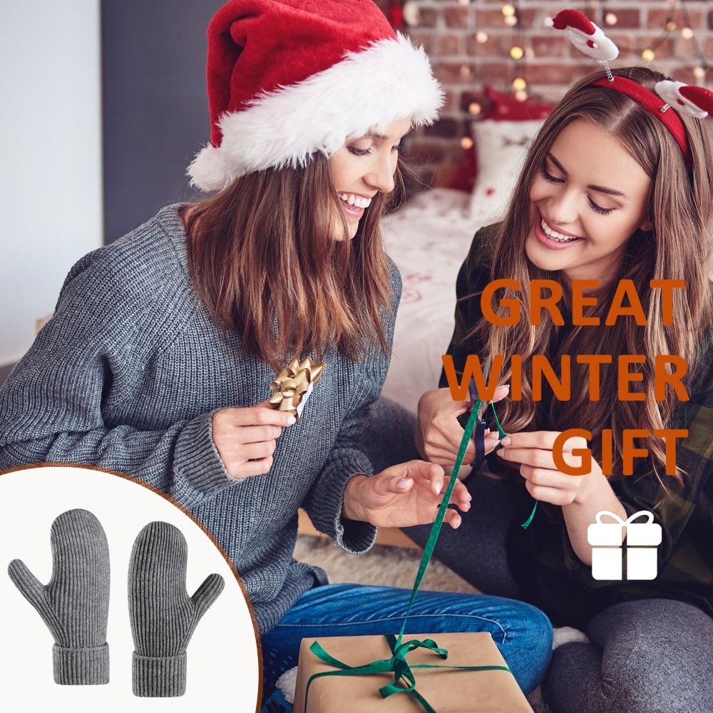 Knit Stretchy Winter Gloves Fleece Lining Snow Gloves High Quality Thermal Gloves  for Women Men