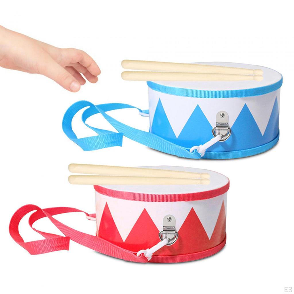 8 inch Kids Drum Set Children Waist Marching 8inch Wooden Toy for Baby