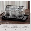 Bayipin Premium Embossed Glass Water Cup Set with Holder