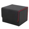 Card Storage Box Multipurpose Large Capacity Flip Side Insert PU Leather Magnetic Closure Trading