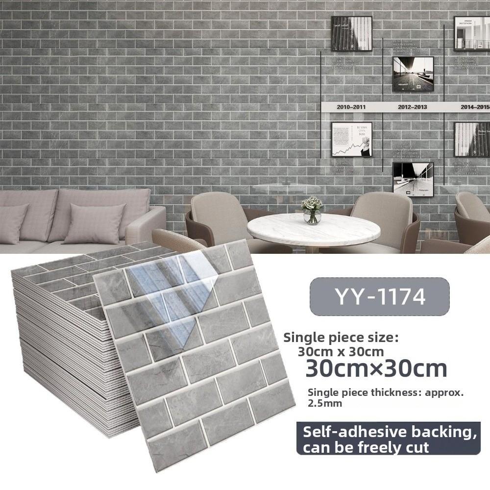 10PCS/Set 30x30CM Self Adhesive Wall Stickers Waterproof Peel And Stick Tile Backsplash