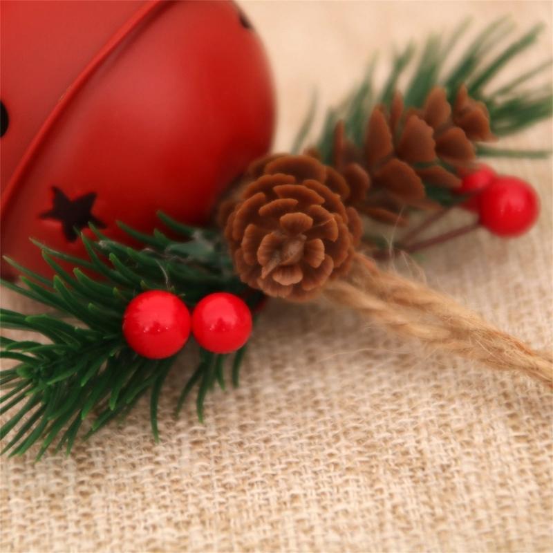 5PCS Metal Bells Hanging Decorations for Christmas Tree Door Window Indoor and Outdoor Holiday Ornament