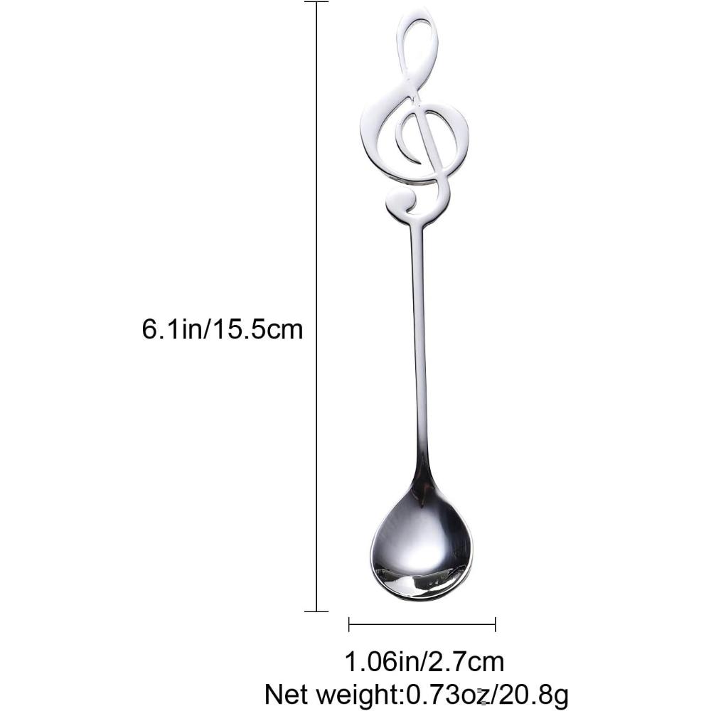 6 pezzi cucchiaino da caffè in acciaio inossidabile 304 cucchiaio da musica nota bar musica bar ghiaccio regalo creativo cucchiaio da mescolare accessori per la tavola