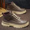 Martin boots men's high-top new autumn retro medium-top thick-soled heightening tooling shoes men's short boots
