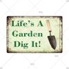 Tin Sign Garden Hoeing Aint Easy Flower Plant Sign Decor Funny Slogans Born with Plants Retro Look Metal Poster FarmhouseSign