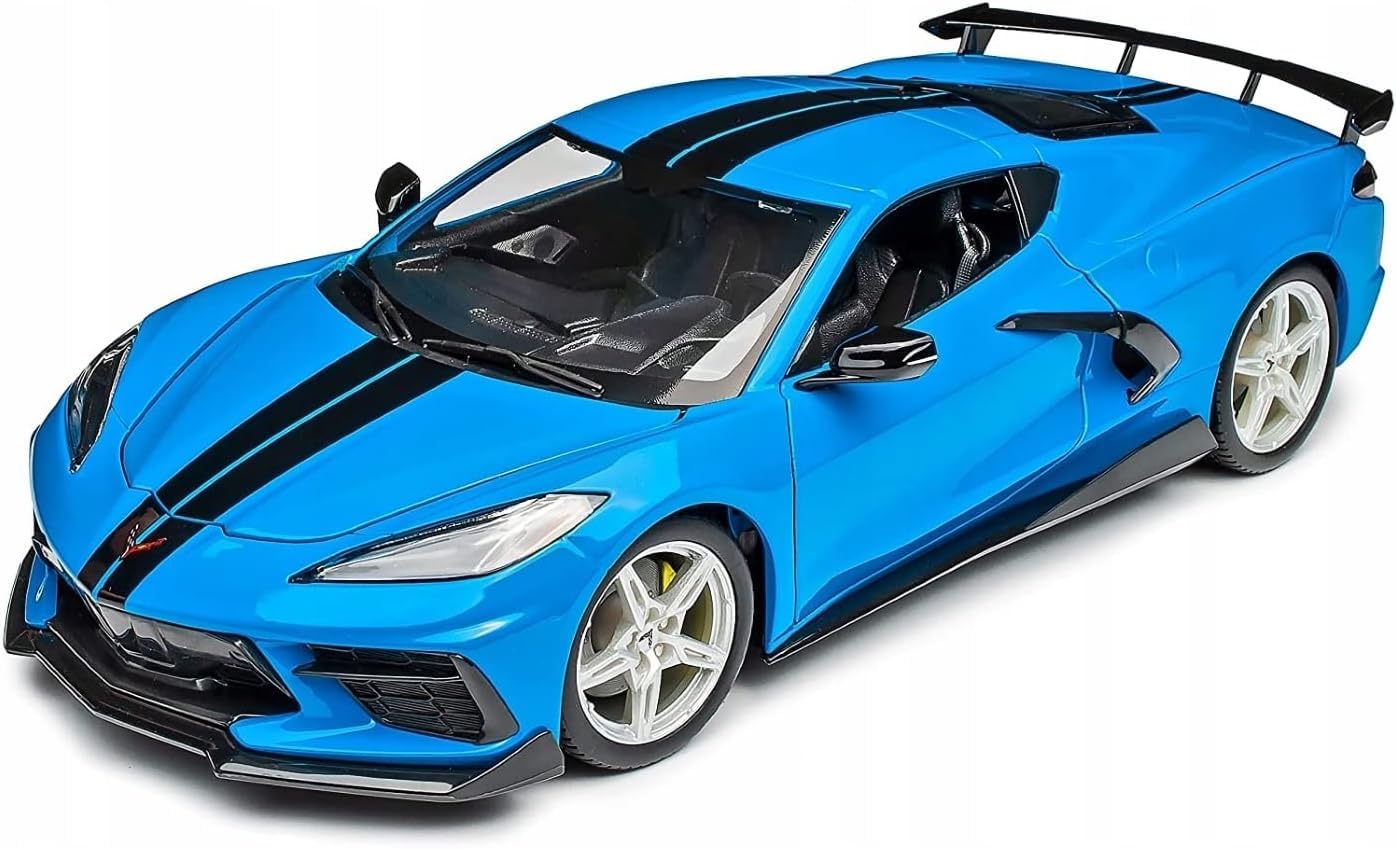 

Maisto 2020 Corvette Stingray Coupe C8 Blue 1/18 Scale Special Edition Model with Display Base, Opening Doors, and Working Suspension