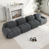 4-Seater Sofa Soft Corduroy, Frameless, 32D High-Elastic Padding, Pet-Friendly, Vacuum-Packed, Combinable, No Assembly for Bedroom and Office, Grey