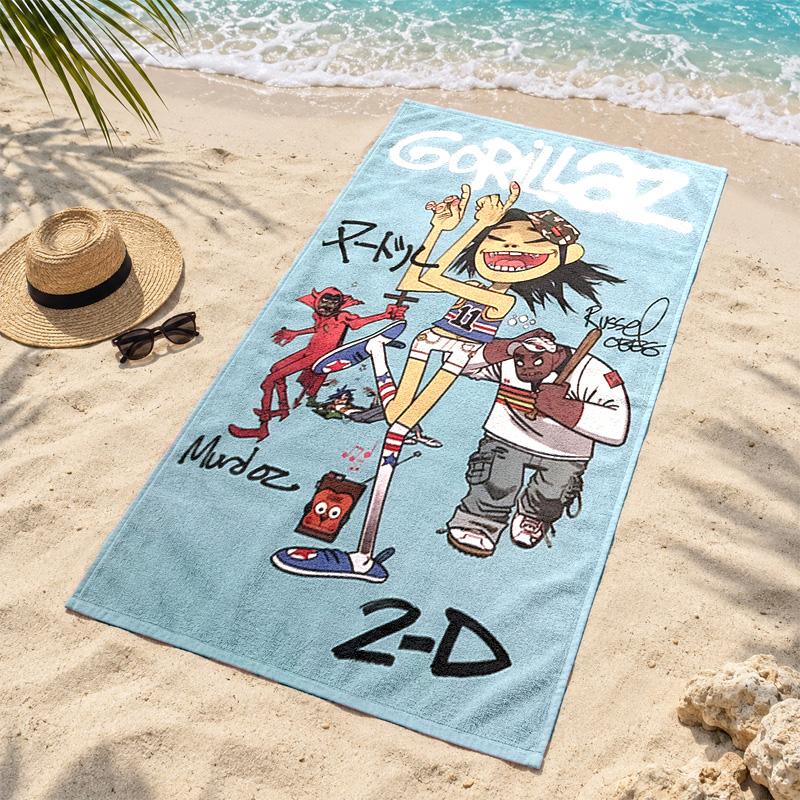 Gorillaz Microfiber Beach Towel Quick Dry Sand Free Lightweight Beach Towels for Travel Swimming Camping