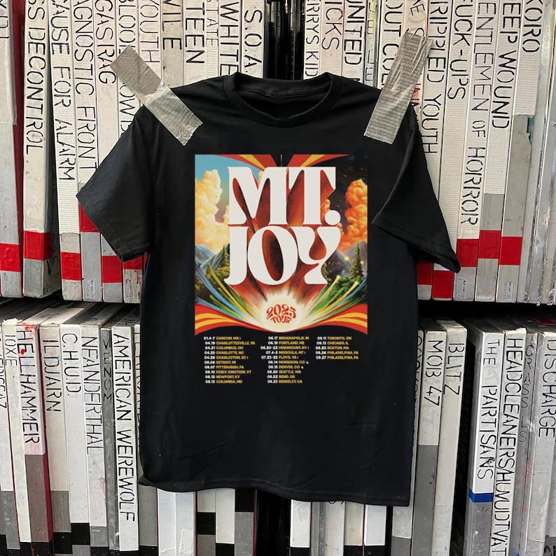 Mt Joy band rock band 2025 tour black T-shirt Unisex All sizes 1F1979 Unisex T-Shirt XXXL 1950₽