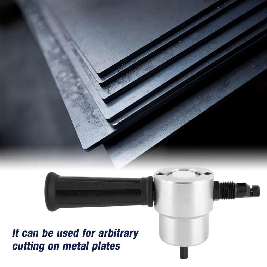 160A Hand Sheet Metal Nibbler Saw Cutter Dual Head Metal Cutting Tool Power Drill Attachment