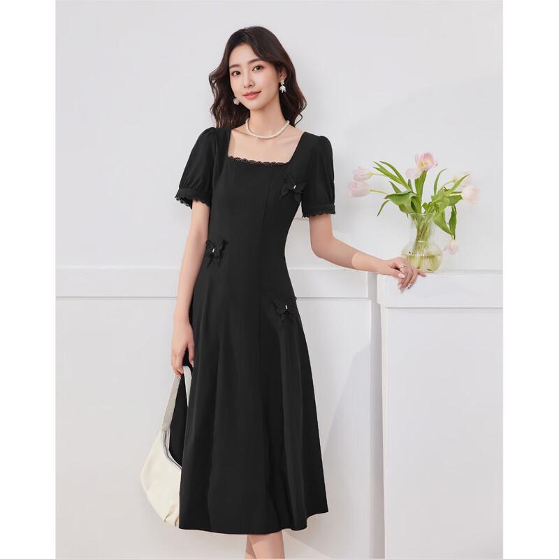 IEF French Style Square Neck Midi Dress