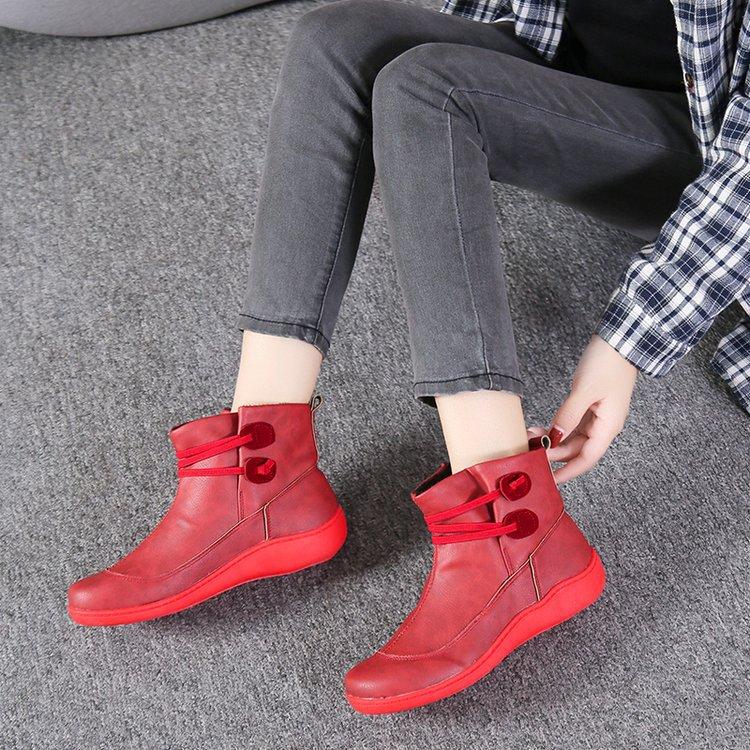 Boots women's autumn and winter new flat-soled Martin boots short boots medium heel casual women's shoes