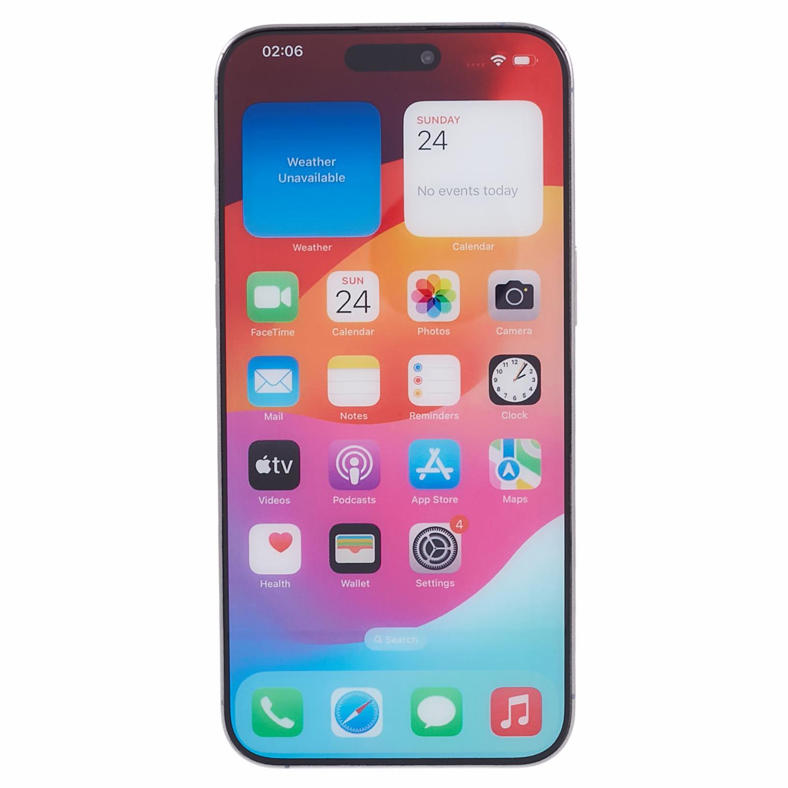 

For iPhone 15 Pro Max Color Screen Replica Dummy Phone Display Fake 1:1 Scale Non-Working Model Toy (Without Logo) Blue Titanium
