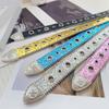 Women Large Eyelet Belt for Jeans Skirt Bead Trim PU Leather Belt Subculture Pants Belt  Girl Clothing Waist Decors