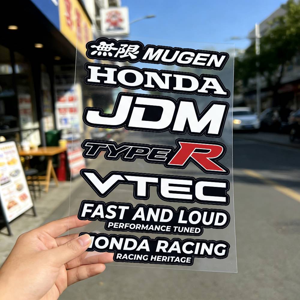 FOR HONDA MUGEN TYPE R VTEC Reflective motorcycle stickers, 3M safety warning at night in the dark scooter helmetsOW3 vhbm0