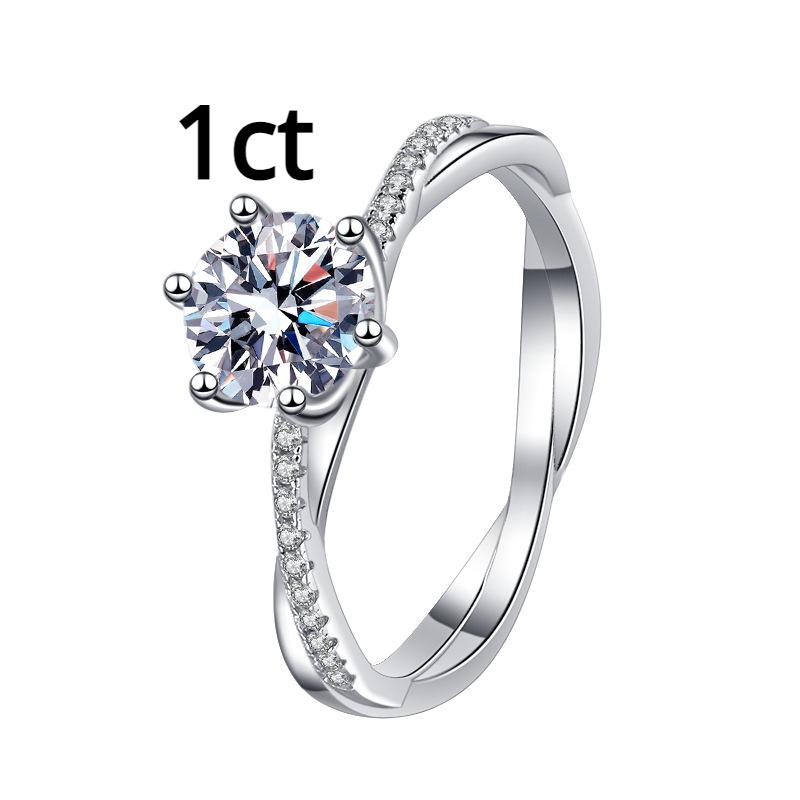 

Кольцо с муассанитом цвета D 0,5 карата/1 карата, женское кольцо из стерлингового серебра 925 пробы с покрытием pt950, обручальное кольцо с переплетенной виноградной лозой 20