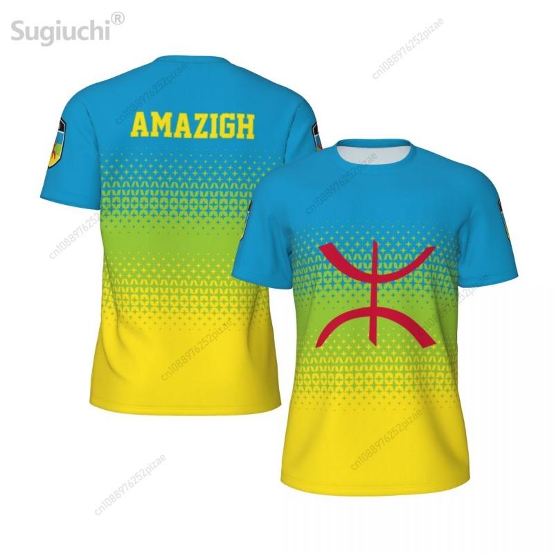 Nouveau T-shirt en Maille Imprimé 3D Drapeau Amazigh BERBÈRE Hommes Femmes Vêtements Sportifs Respirant Pour Course à Pied Vélo Fitness T-shirt