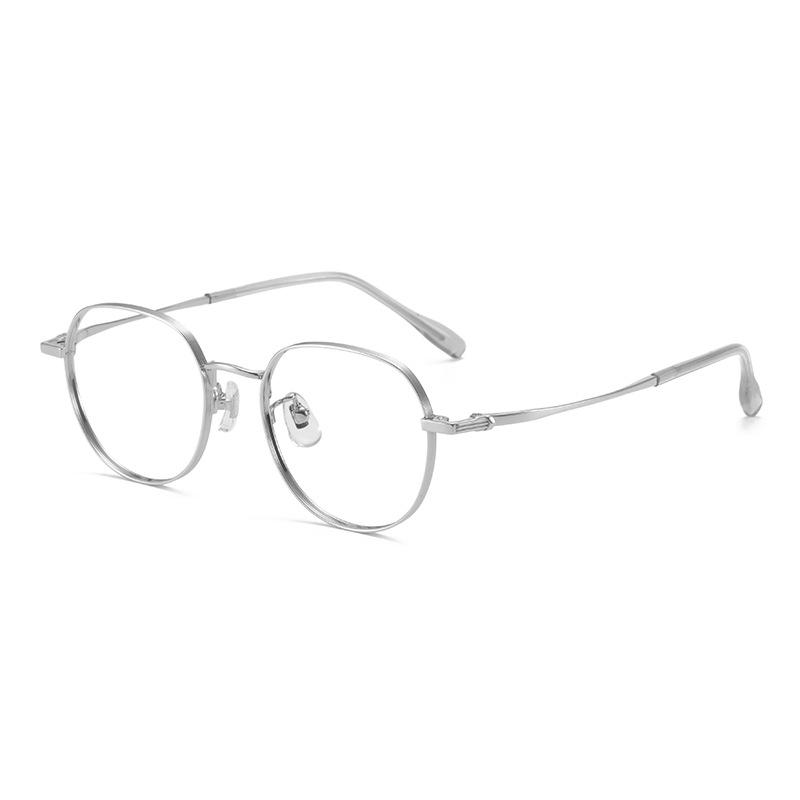 

Ultralight Titanium Polygon Eyeglass Frame 98717: Women s High-End, Trendy, Ideal for High Prescription, 46 Small Size
