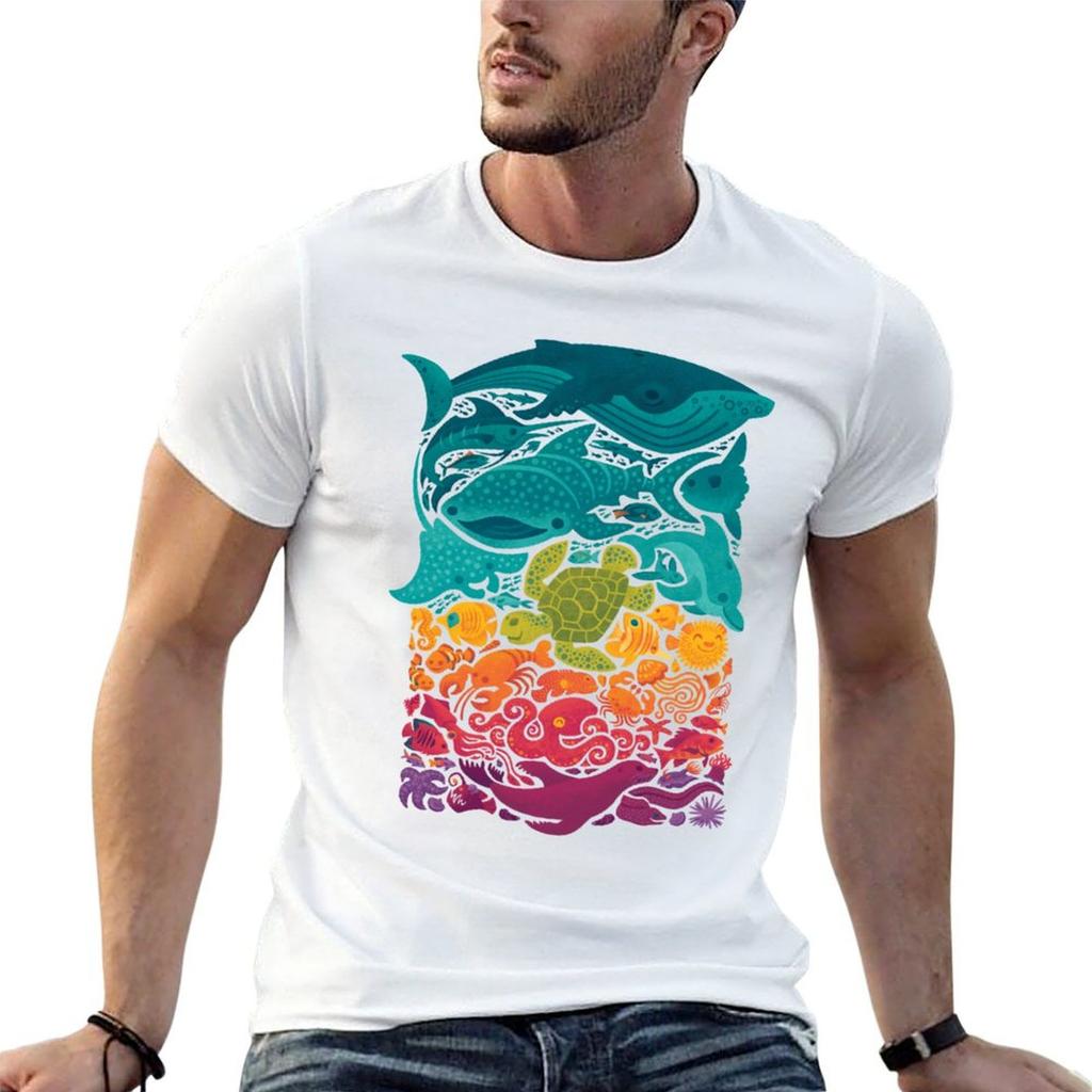 Aquatic Spectrum   T-Shirt t shirt for man 100 percent cotton man t shirt designer t shirts for