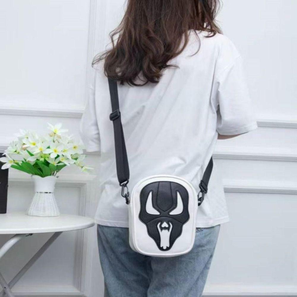 Square Halloween Skull Crossbody Bag Waterproof Halloween Ghost Skull Coin Purse Bag Men