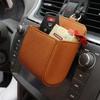 Car Air Vent Clip Leather Storage Bag Mobile Phone Earphone Key Glasses High Quality Storage Holder Use For Home/Office Amagi