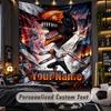 Personalized Wall Tapestry,Chainsaw Man Custom Printed Name, Fabric Wall Art For Indoor Room Backdrop