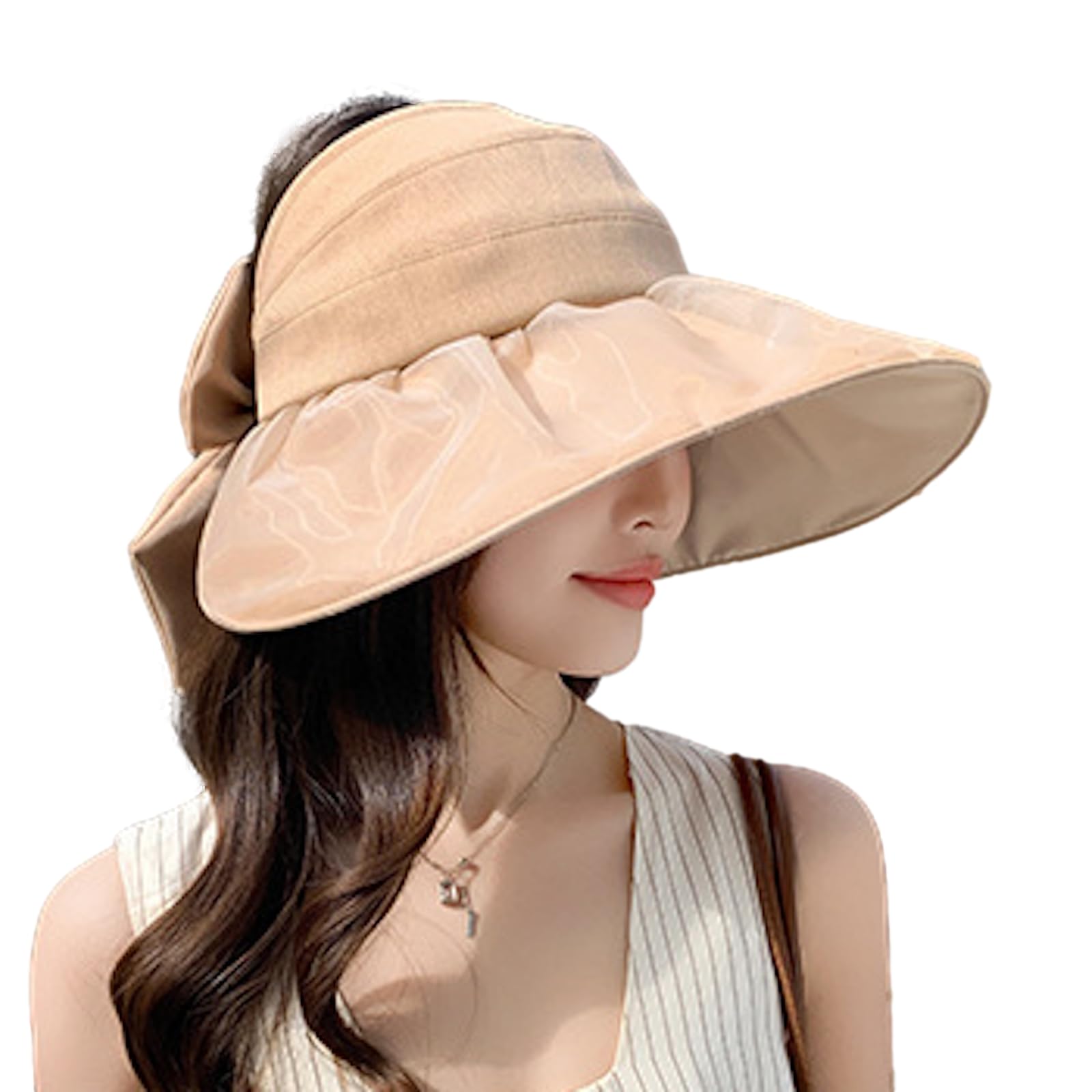 

Козырек от солнца Haveli Ribbon UV Perfect для панамы с широкими полями UV Sun One, защита, стильный, женский, складной, стильный, для вождения, повседневный, для улицы, для гольфа, бежевый