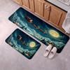 Christmas Flannel Kitchen Floor Mat Non-Slip Soft Absorbent Standing Mat with Waterproof Rubber Backing Floor Pad for Kitchen Sink Stove Area