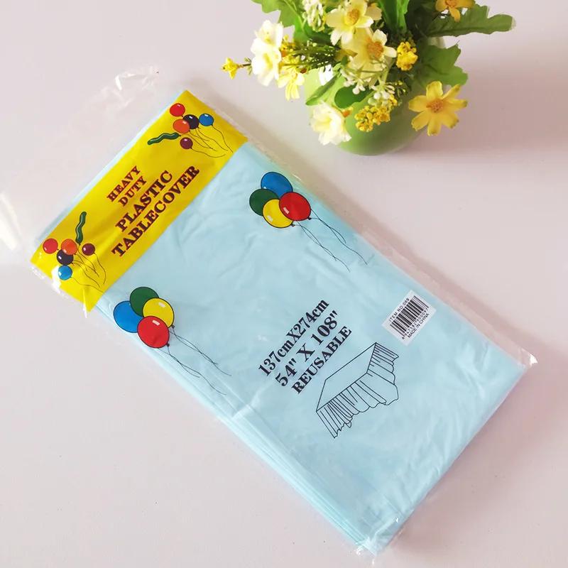1pc Reusable Tablecloths 137x183cm BPA Free Plastic Dining Table Cover Cloth for Parties Picnic Camping Disposable Tablecloths