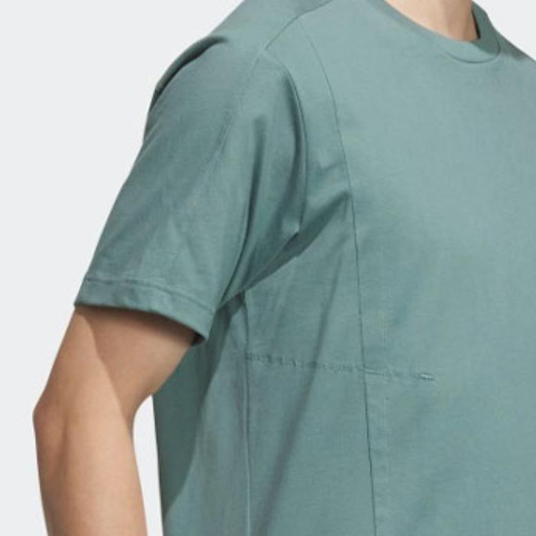 Adidas Pure Color Logo Casual Sports Short Sleeve T-Shirt Men Tops Mist-Green IX4291