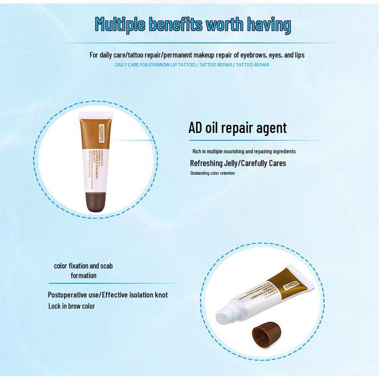 AD Oil Embroidery Repair Gel for Eyebrow, Lip, and Eyeliner Tattoo Care