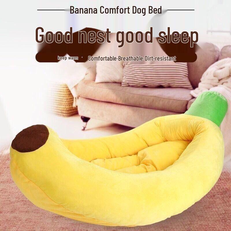 Pet Banana Bed: Year-Round Cool & Warm Mat for Cats and Dogs