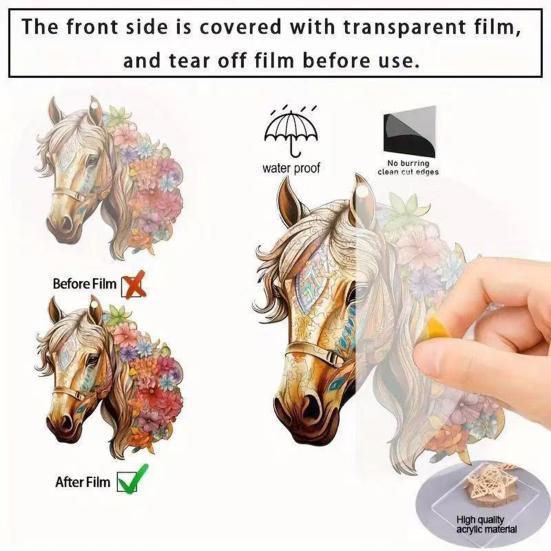 Horse Pendant 2D Acrylic Realistic Horse Decoration Christmas Ornament with Hanging Loop Equestrian Lovers Holiday Decor