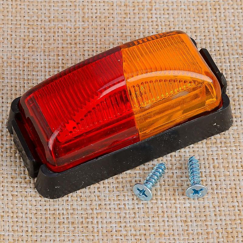 2pcs 10V-30V 8-LED Red & Amber Side Marker Light Clearance Lamp Universal for Car SUV Van Lorry RV Bus Boat Trailer Truck